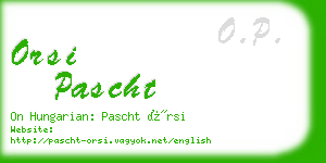 orsi pascht business card